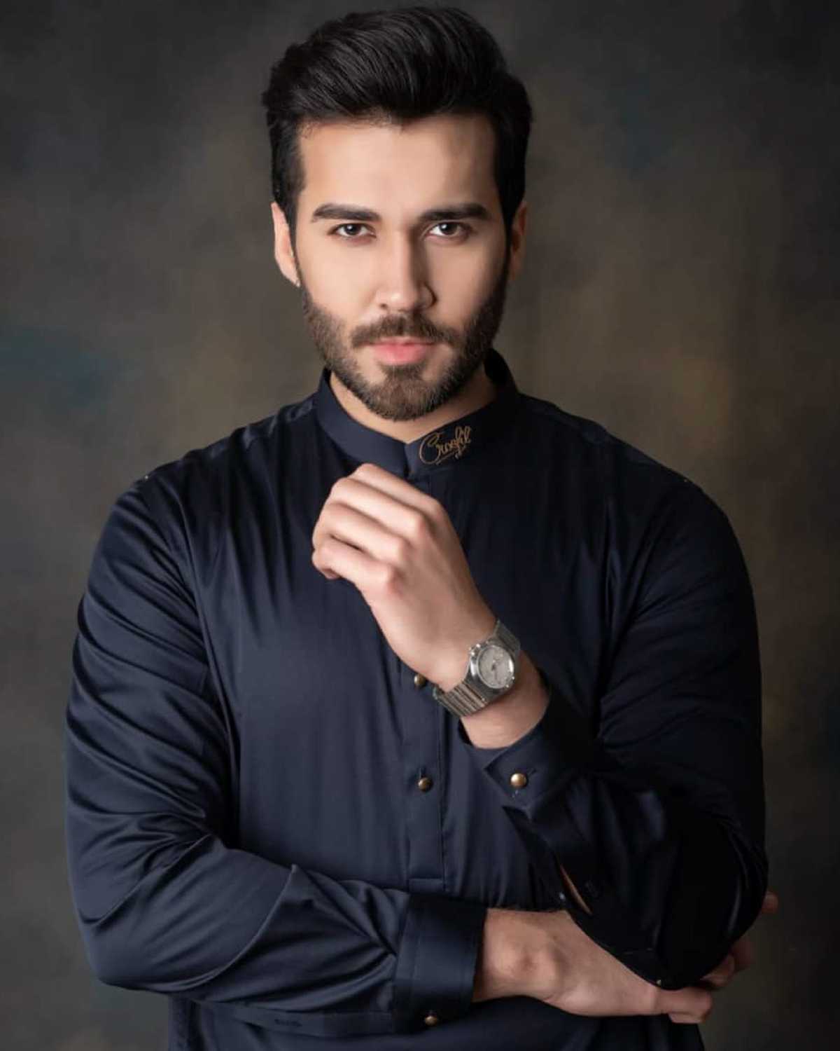 Blue Premium Cotton Satin Shalwar Kameez