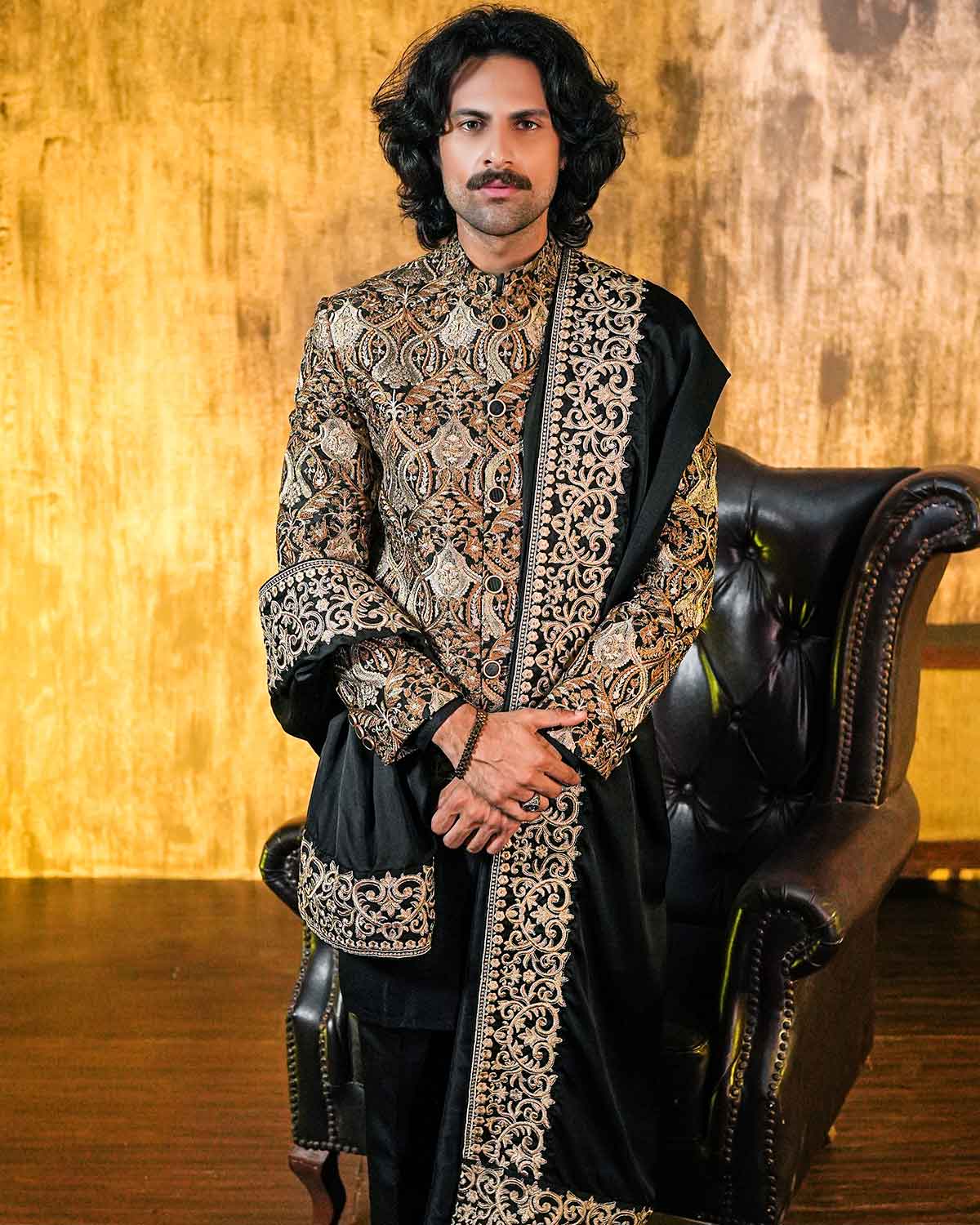 FULLY EMBROIDERED PRINCE COAT