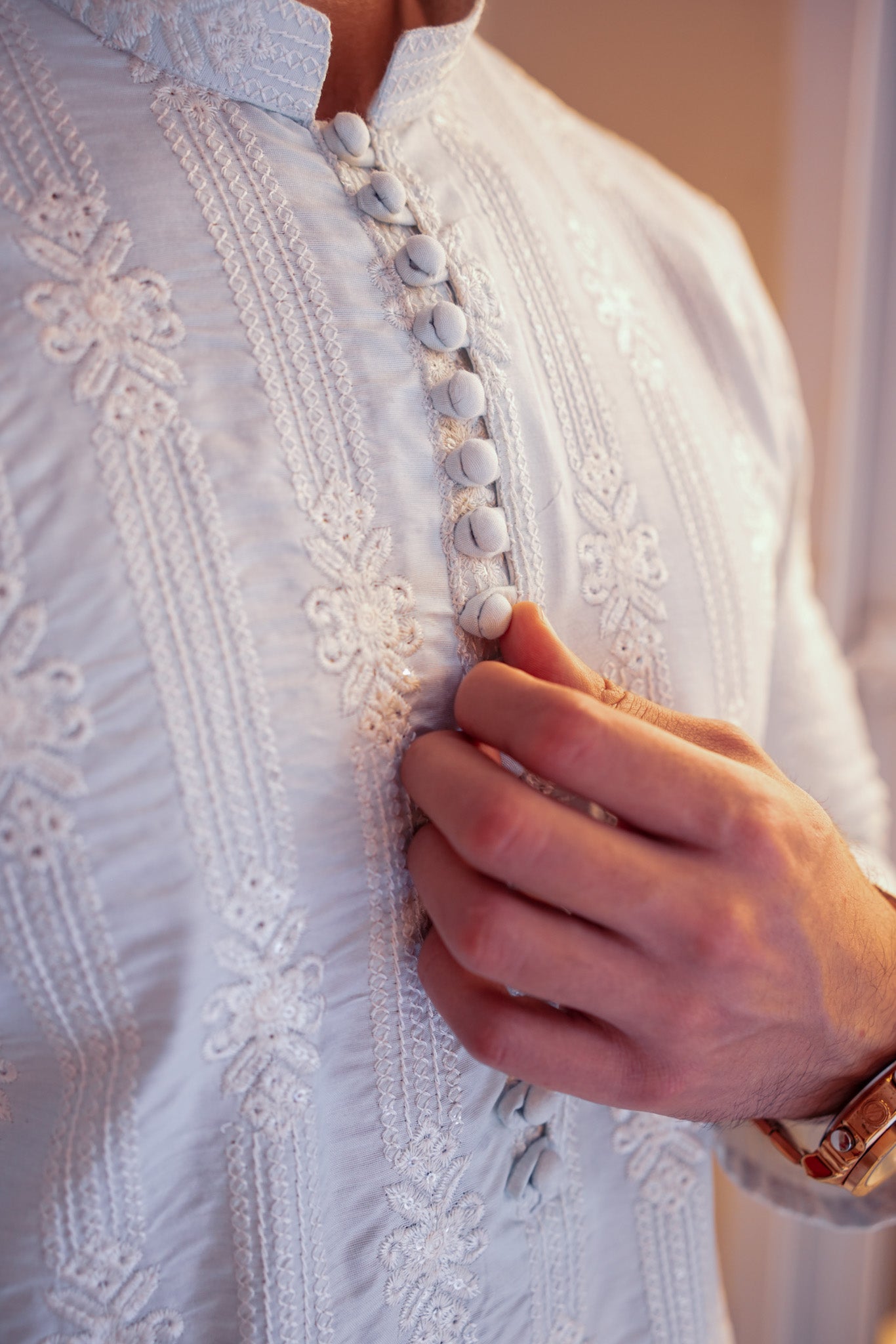 White Full Embroidered Kurta Pajama