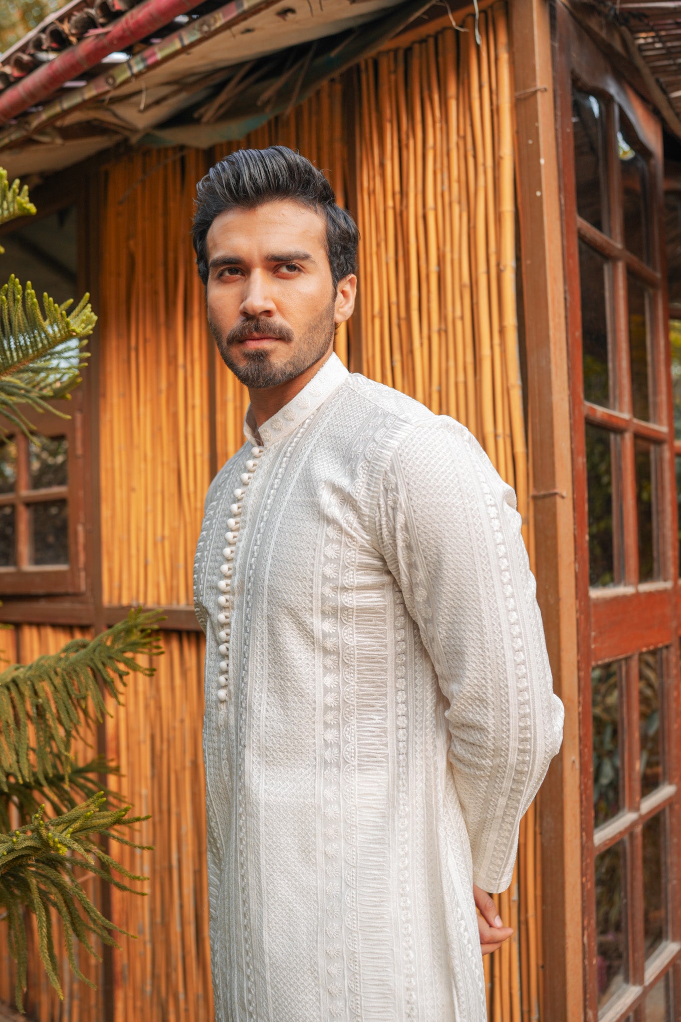 White Full Embroidered Kurta Pajama