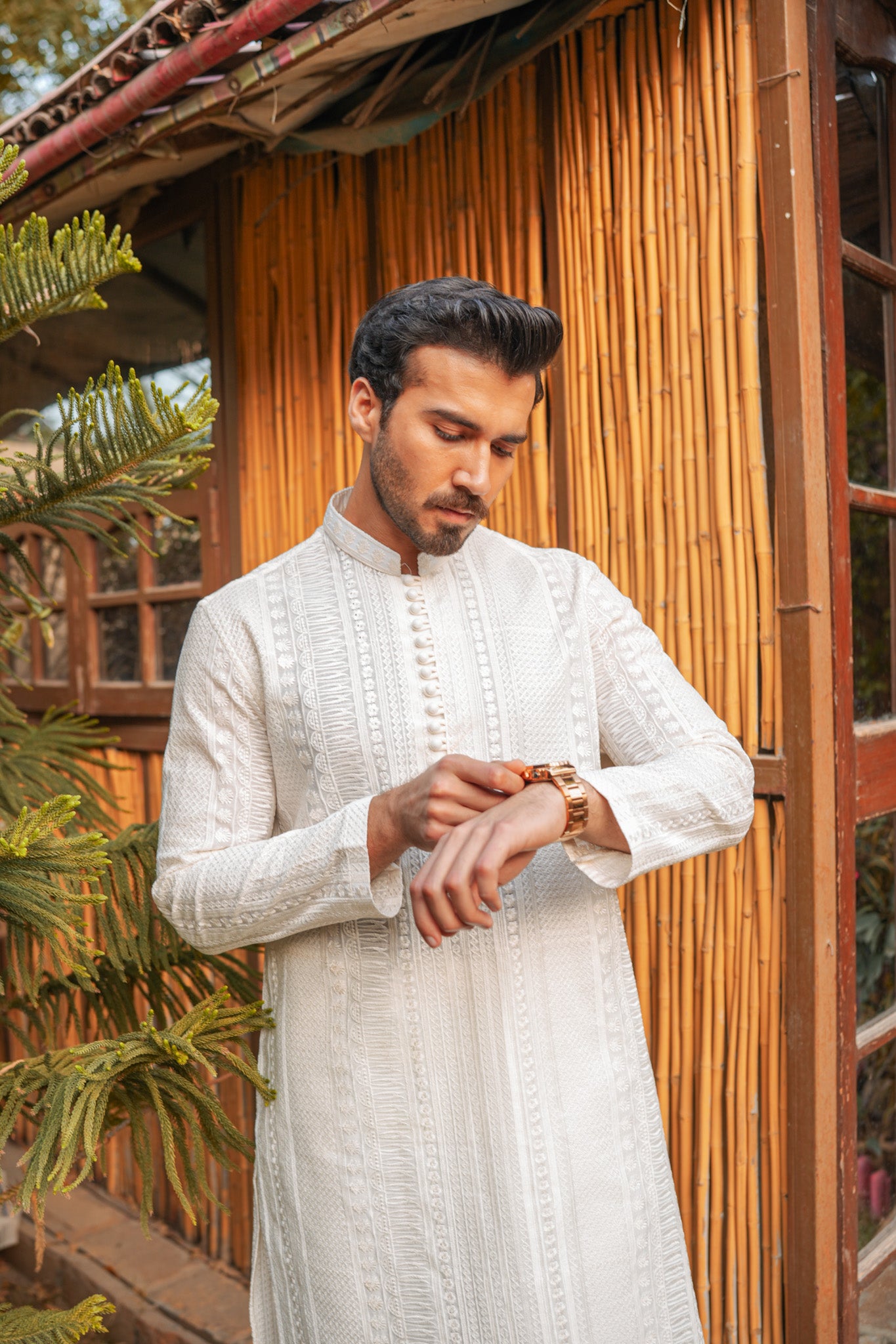White Full Embroidered Kurta Pajama