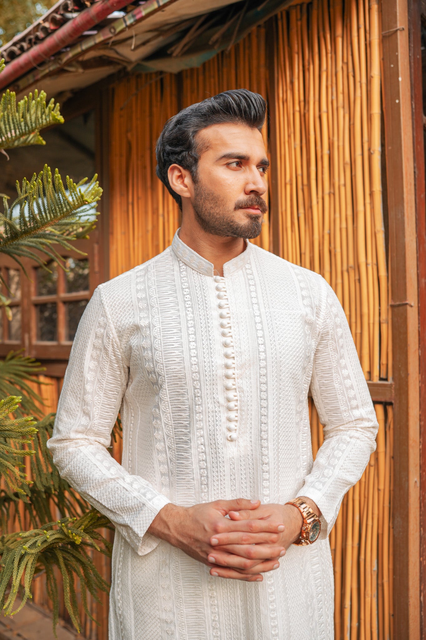 White Full Embroidered Kurta Pajama
