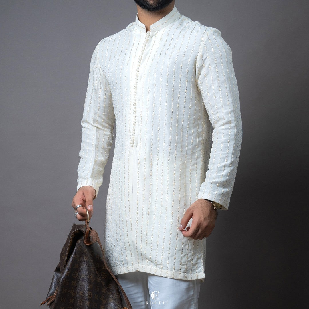 White Embroidered Kurta Pajama