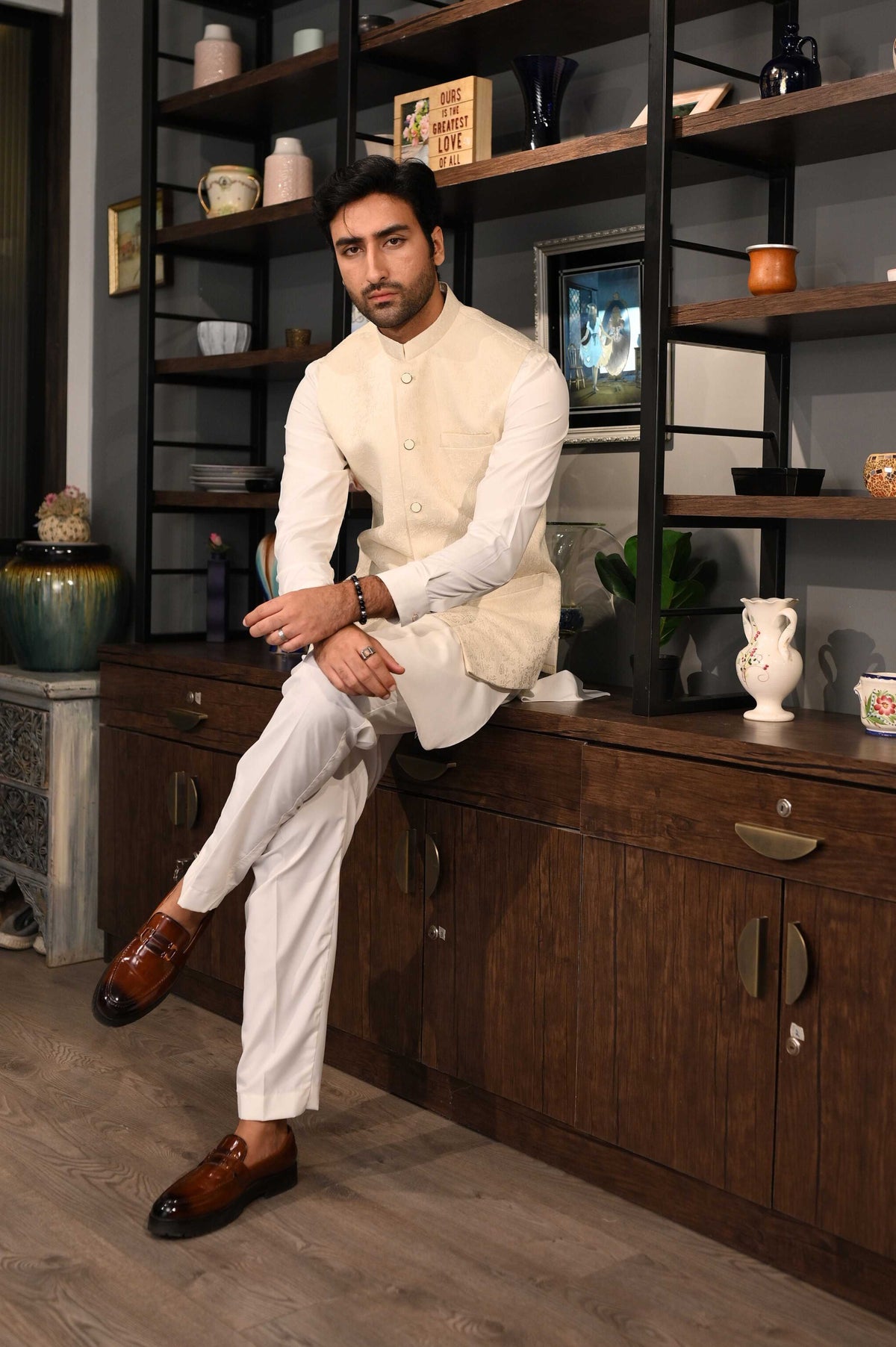 Vanilla Waistcoat by Crocfit Bespoke, Karachi – view 3