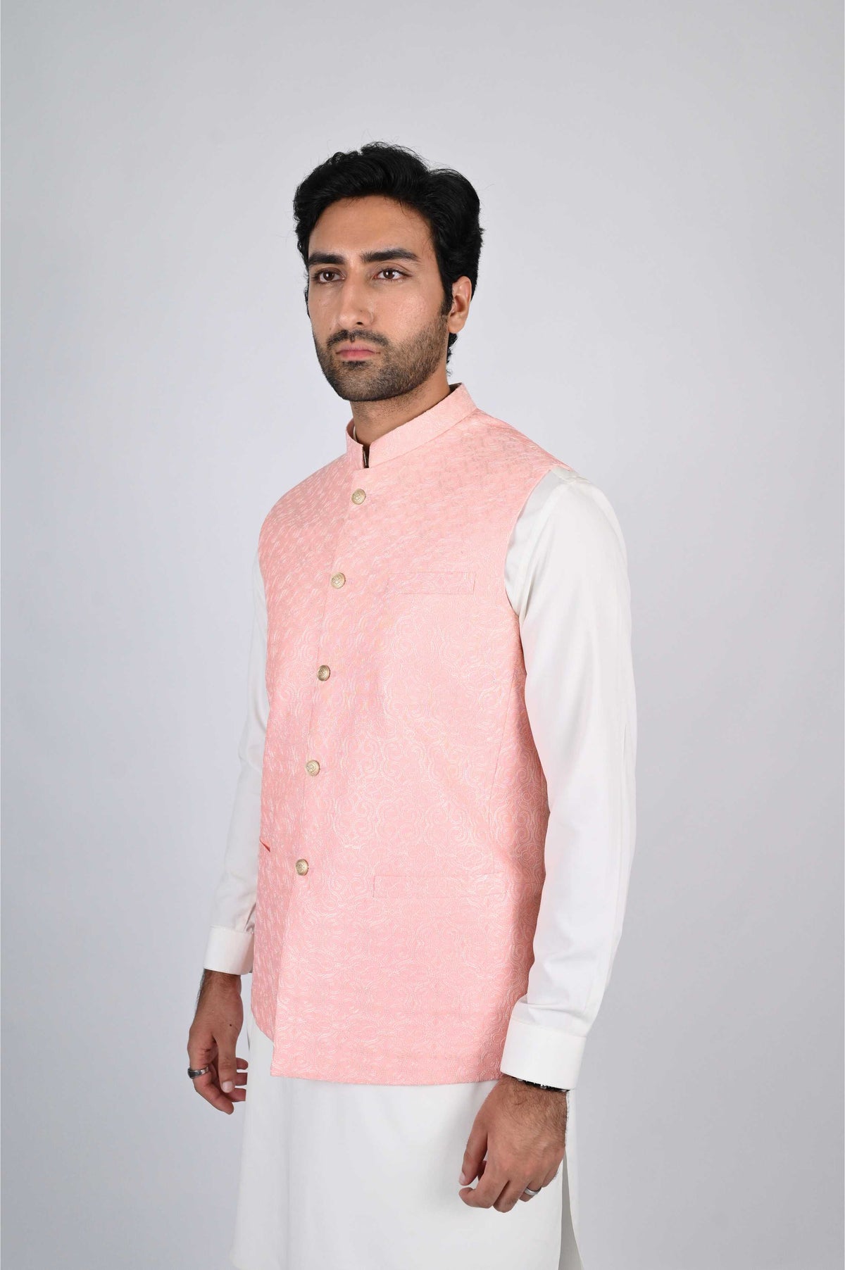 Pink Waistcoat by Crocfit Bespoke, Karachi – view 4