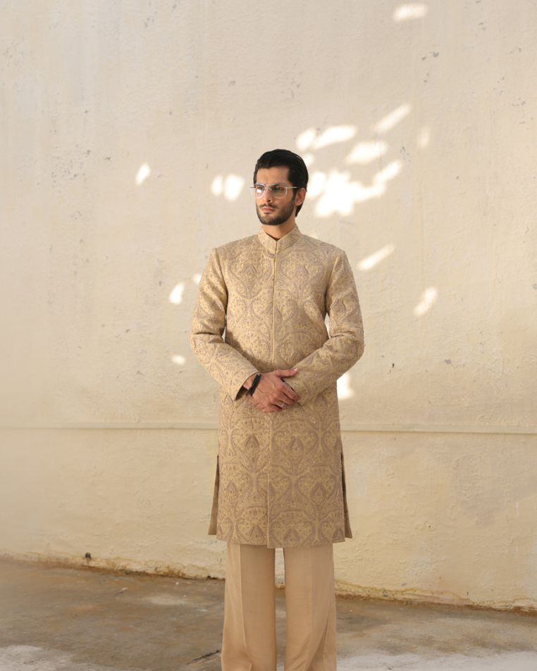 Majestic Beige Sherwani