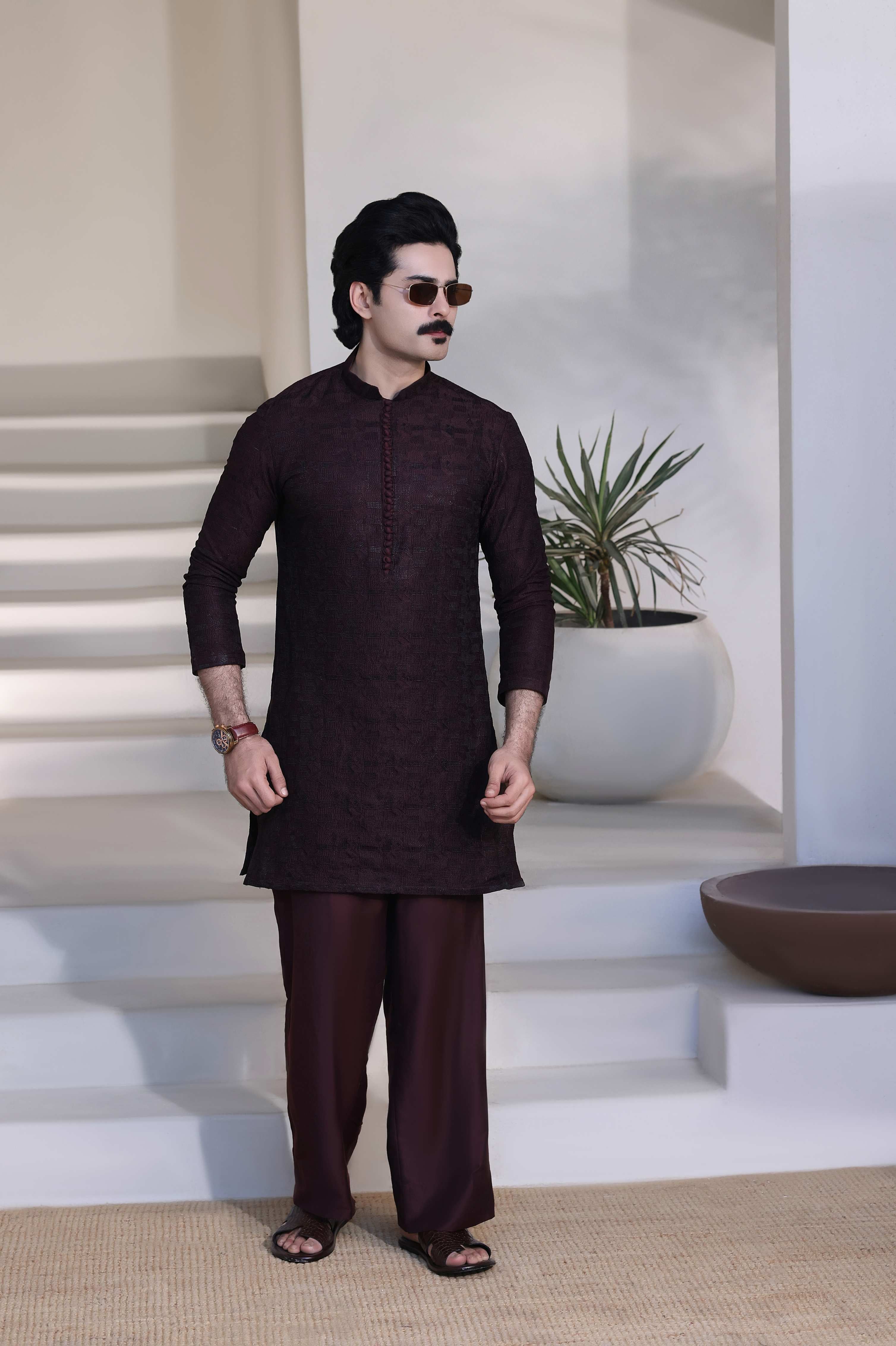Maroon Kurta Pajama