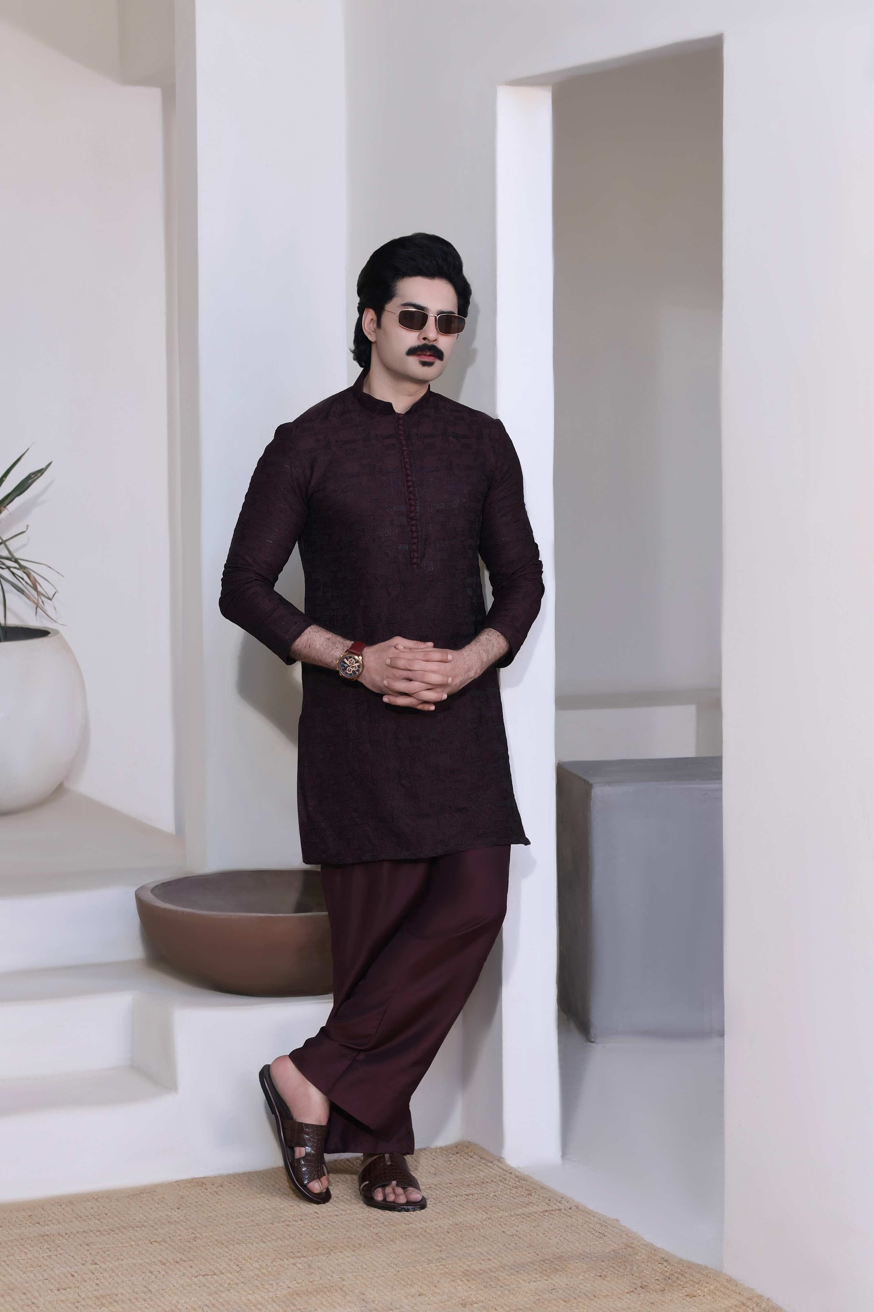 Maroon Kurta Pajama
