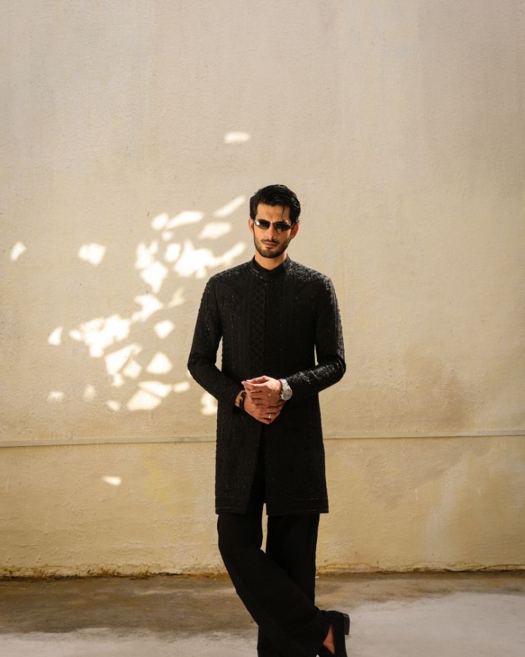 Jet Black Sherwani