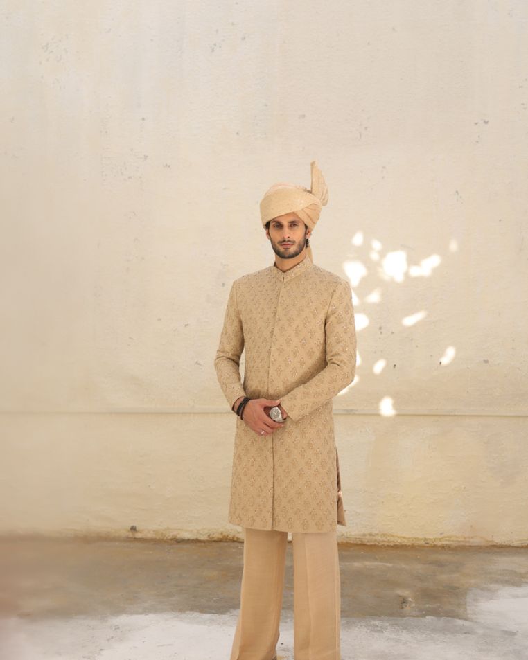 Golden Majesty Embroidered Sherwani