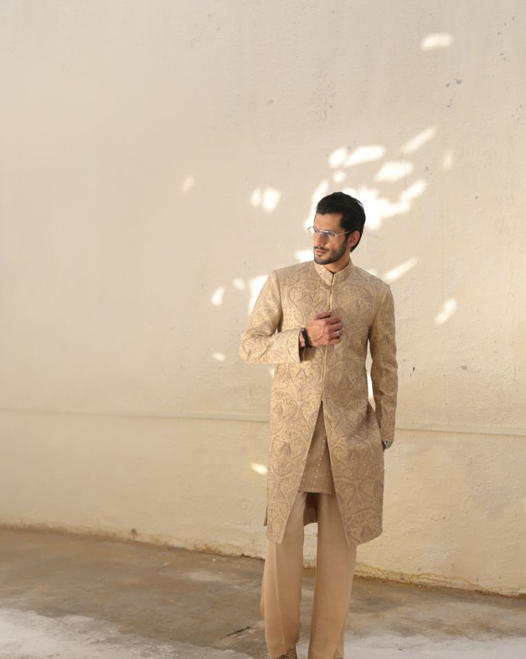Majestic Beige Sherwani