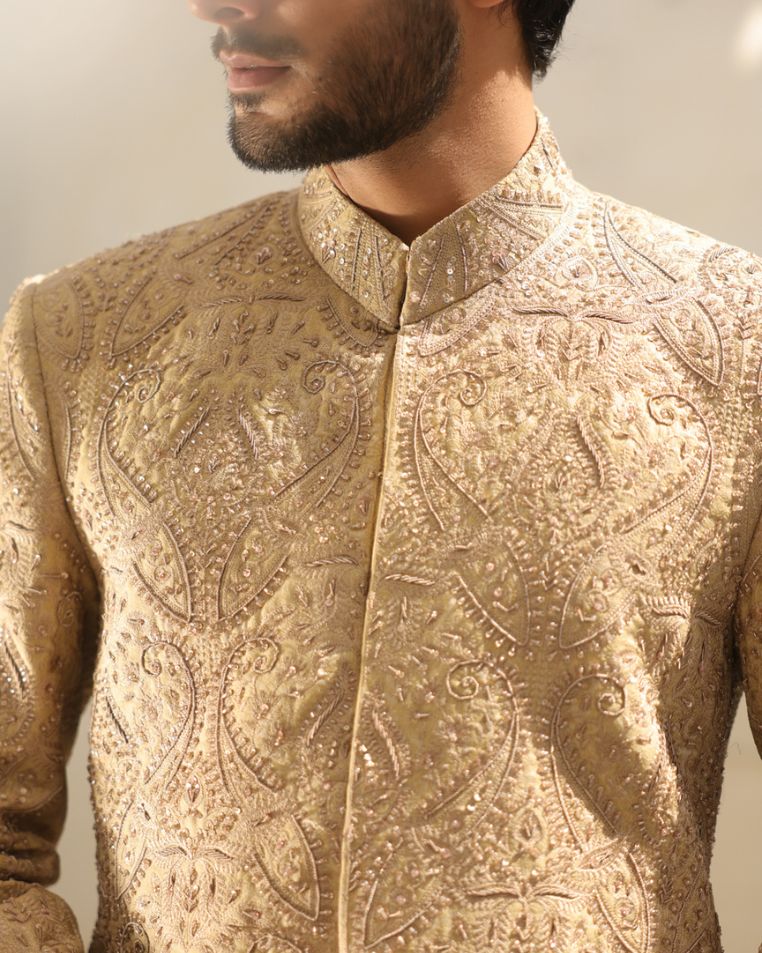 Majestic Beige Sherwani