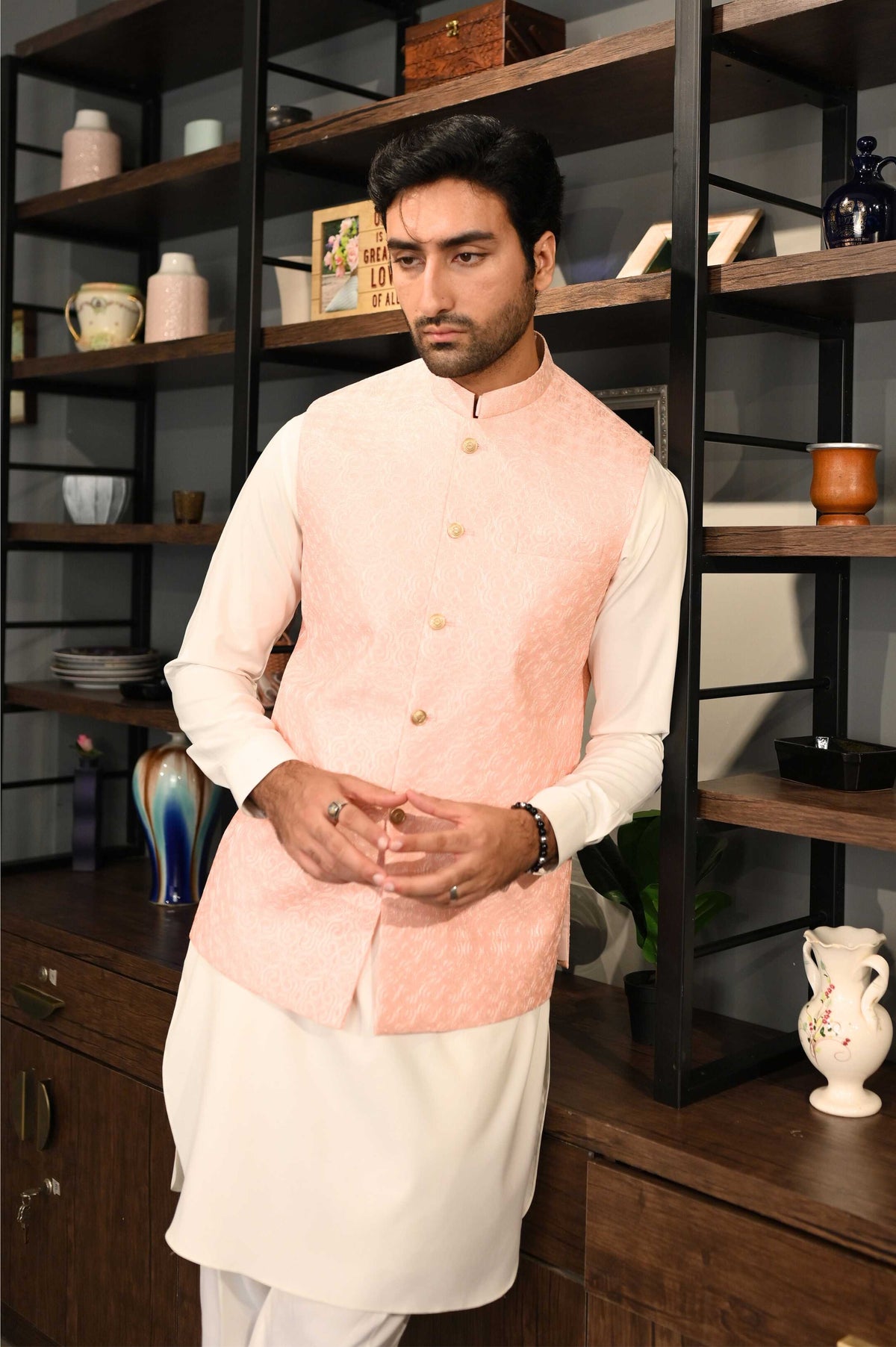 Pink Waistcoat by Crocfit Bespoke, Karachi