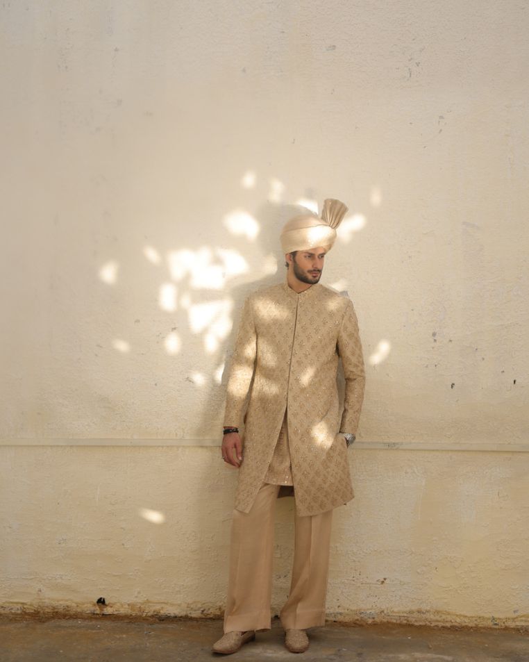Golden Majesty Embroidered Sherwani