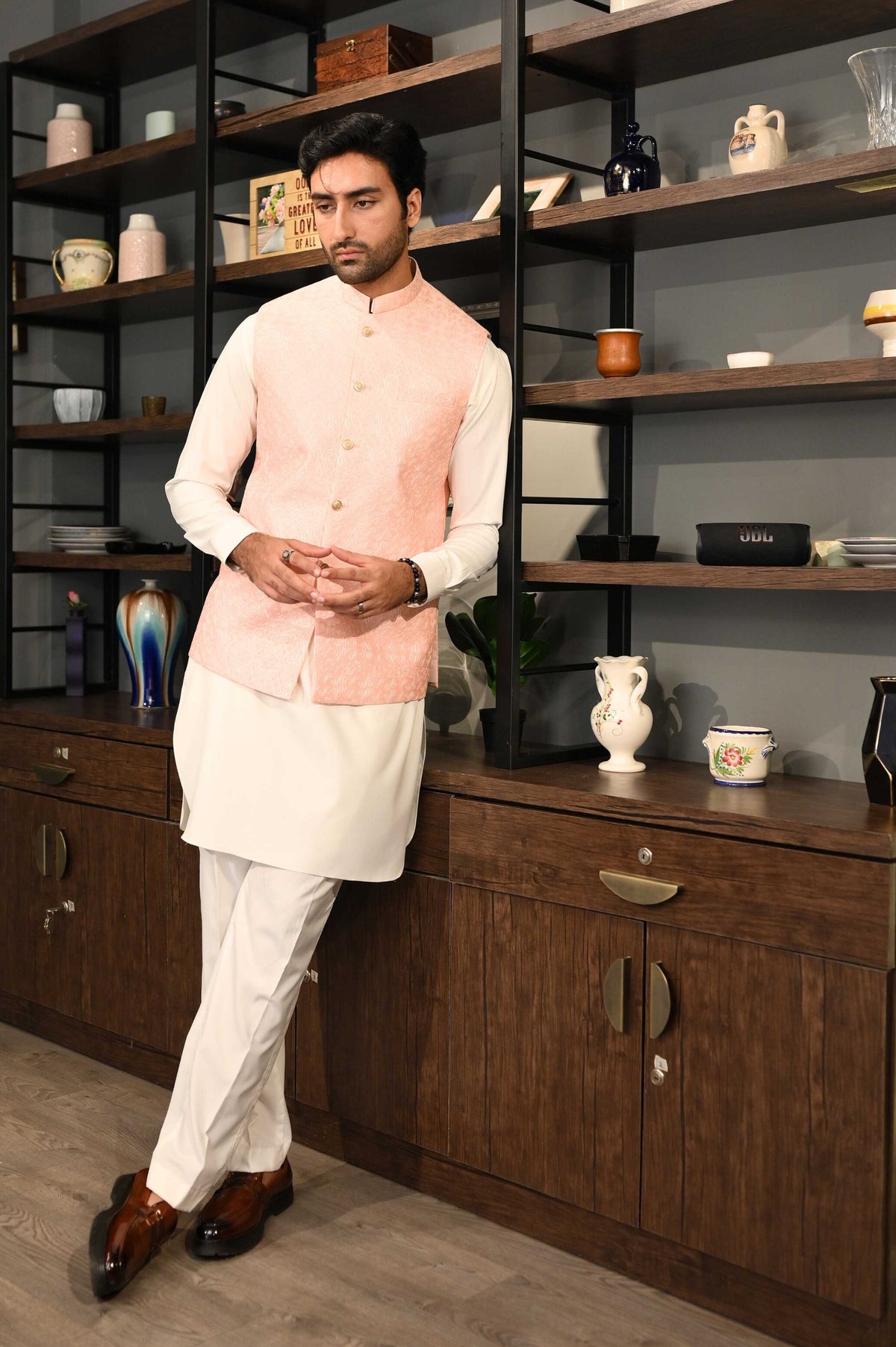 Pink Waistcoat by Crocfit Bespoke, Karachi – view 2