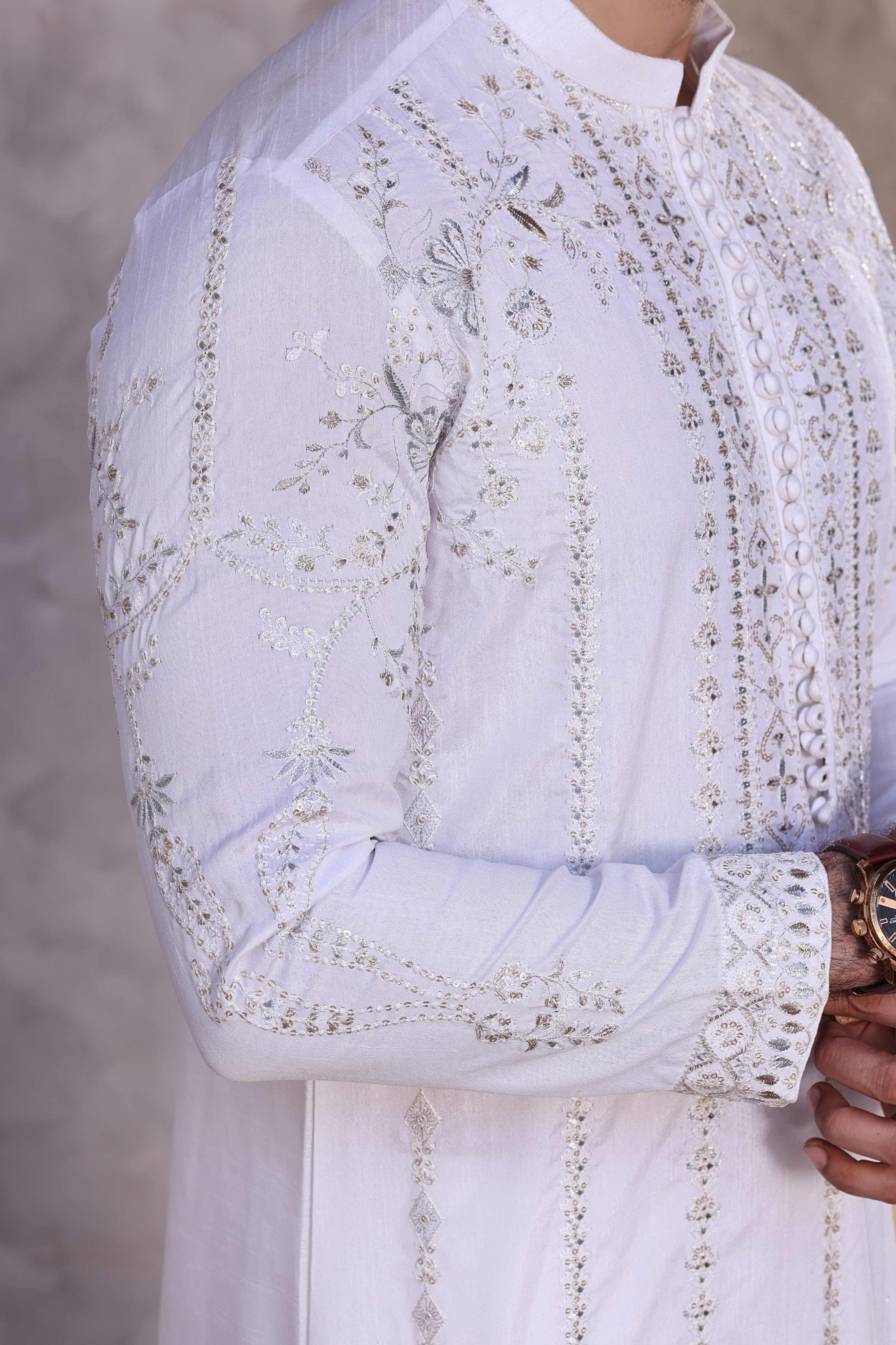 White Embroidered Kurta Pajama