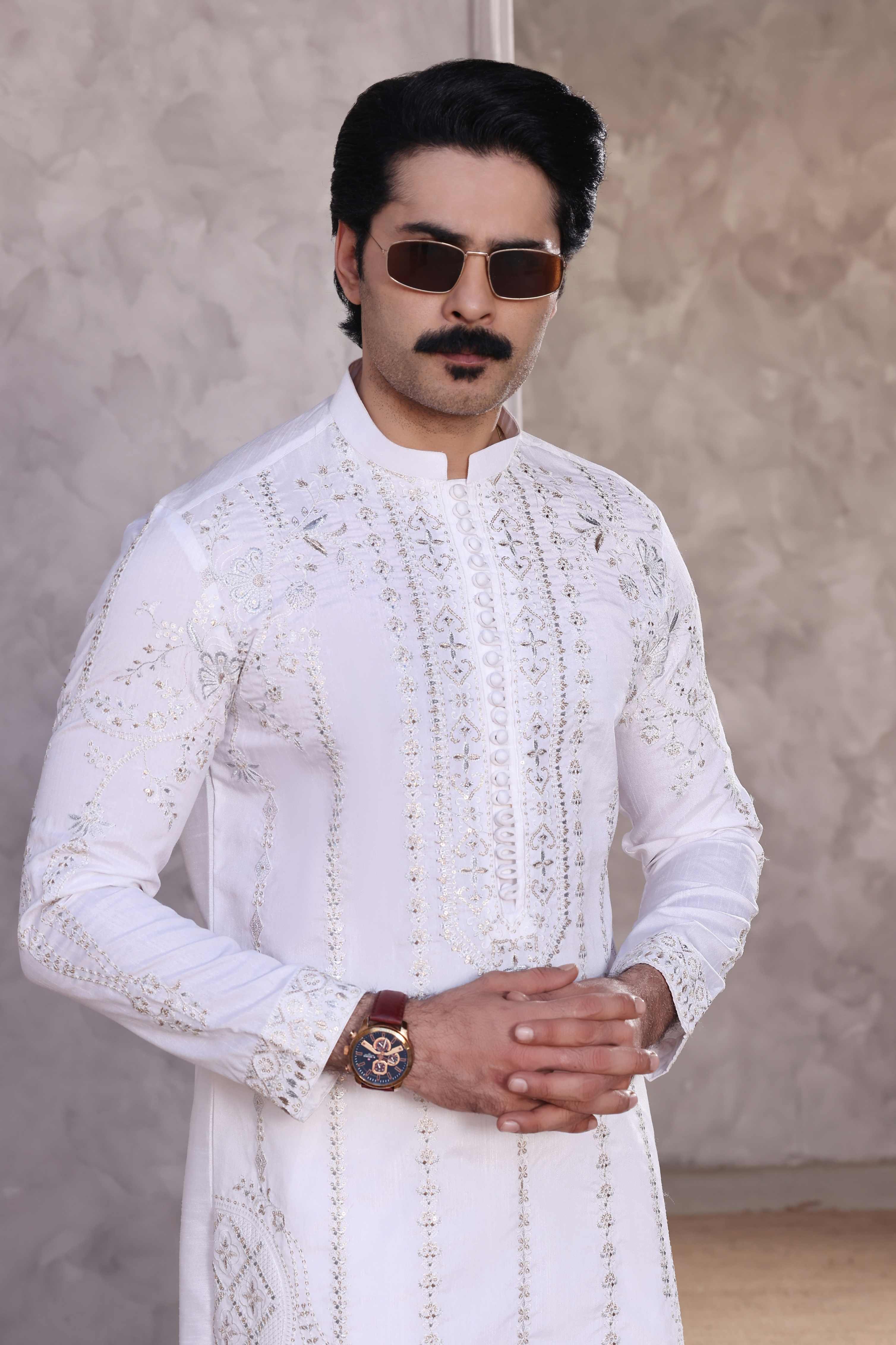 White Embroidered Kurta Pajama