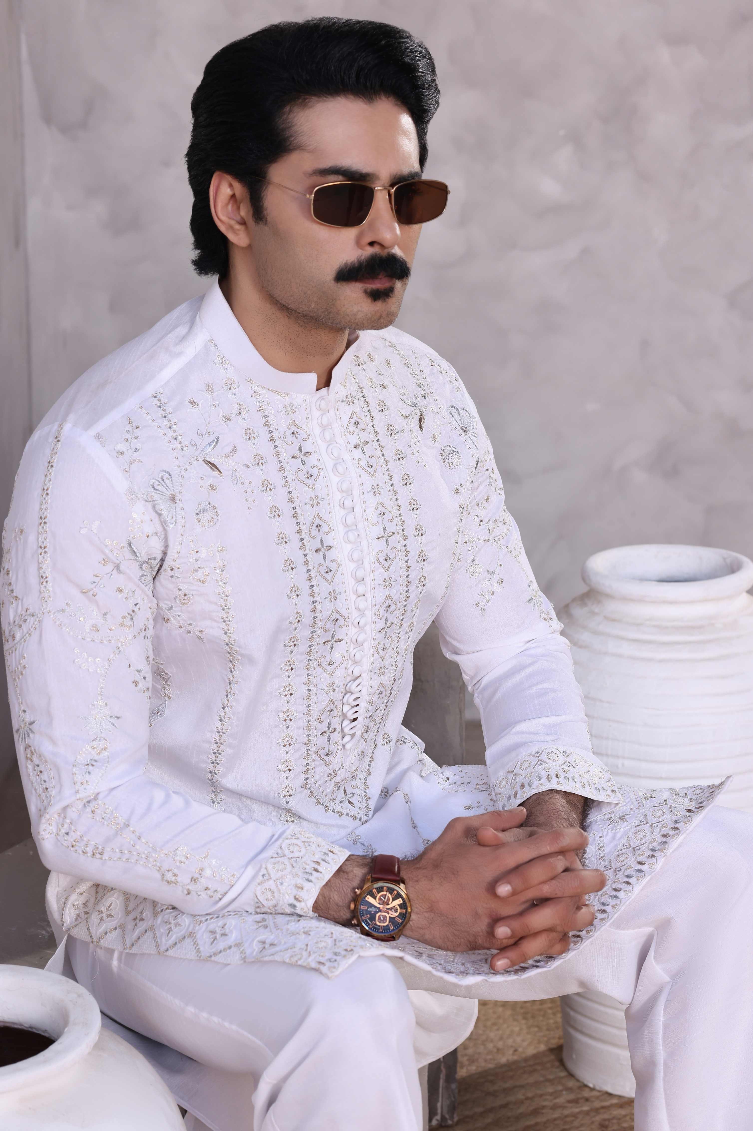 White Embroidered Kurta Pajama