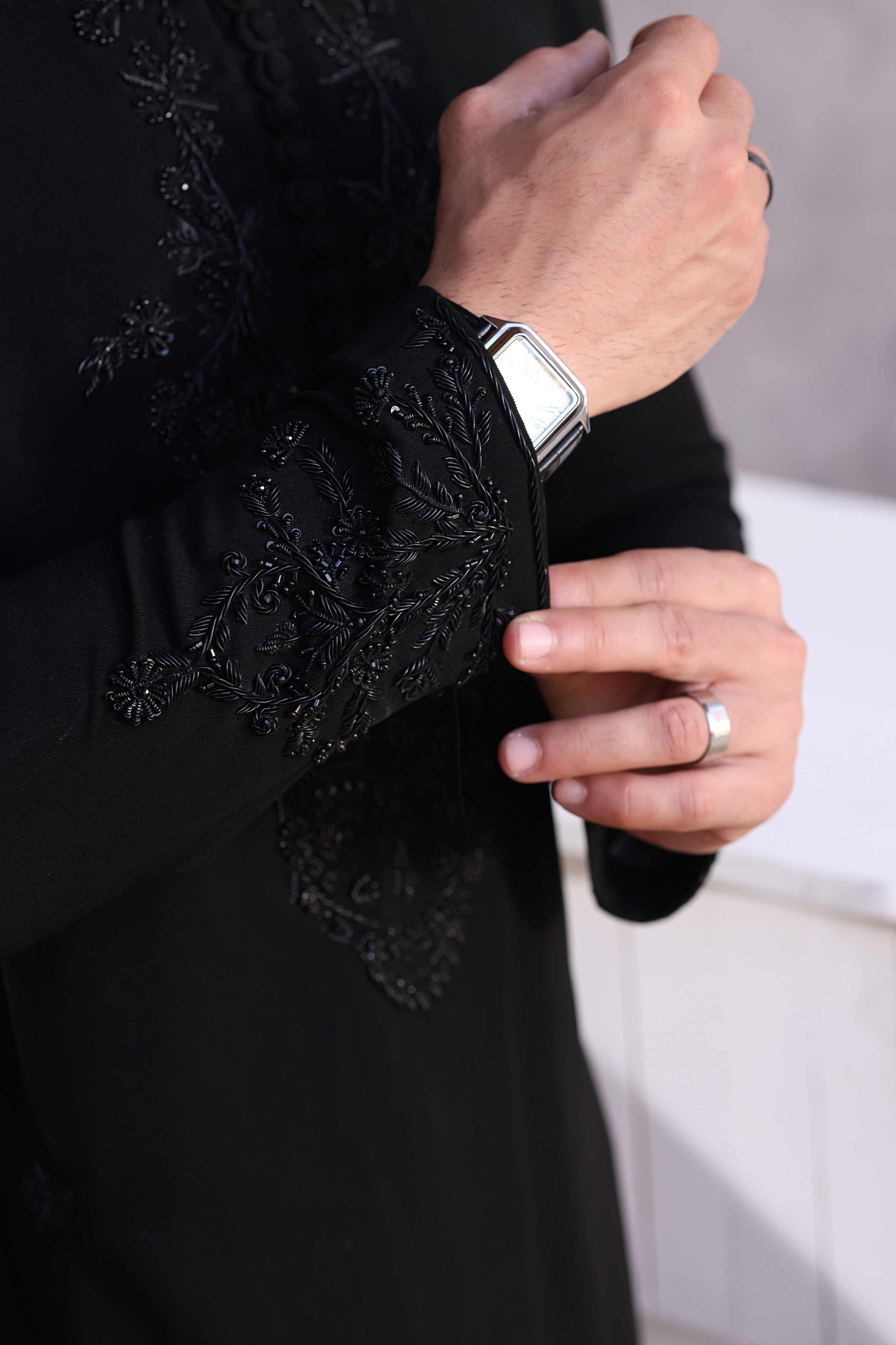 Black Embroidered Kurta Pajama