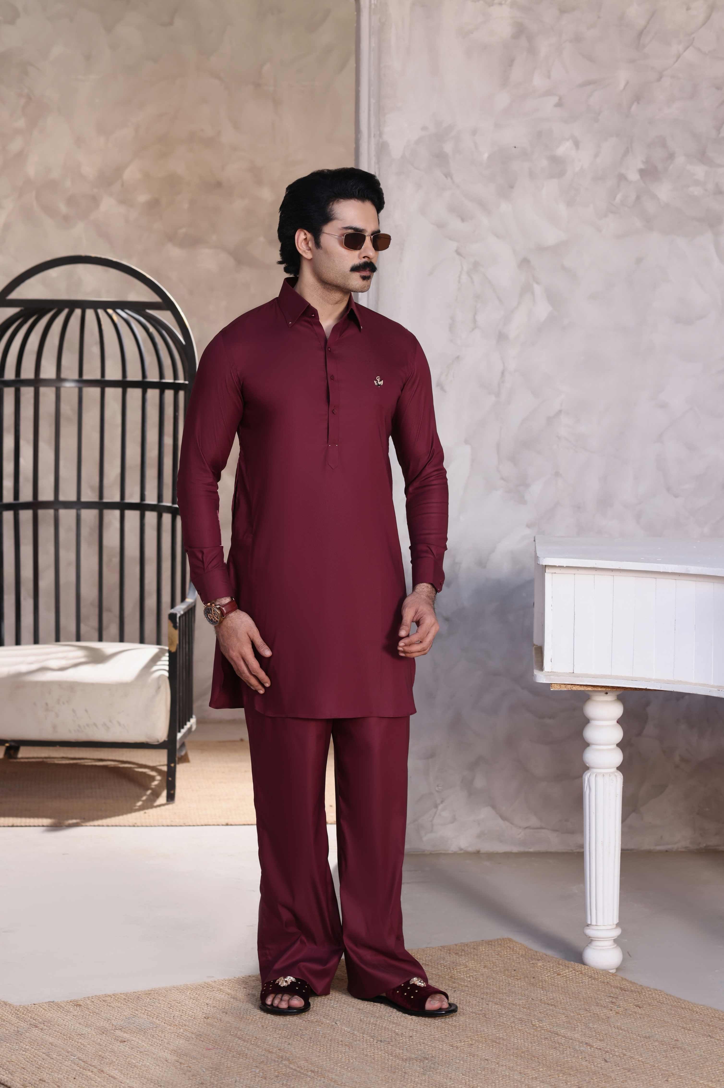 Maroon Farshi Trouser
