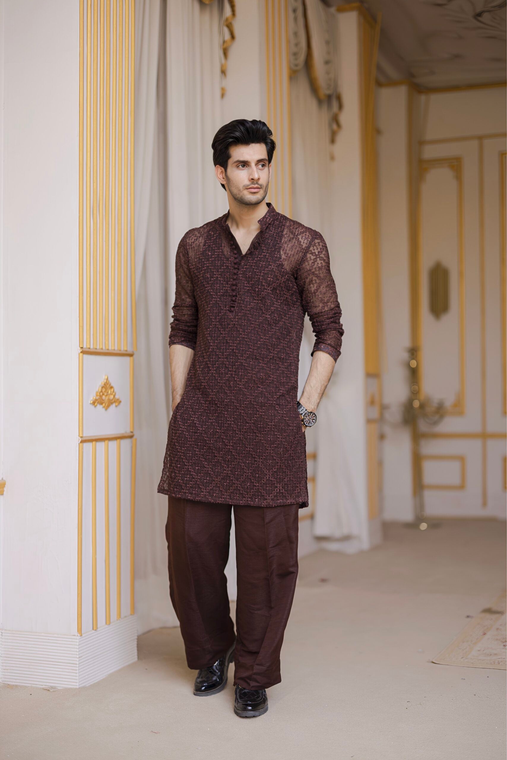 Kurta Shalwar Brown