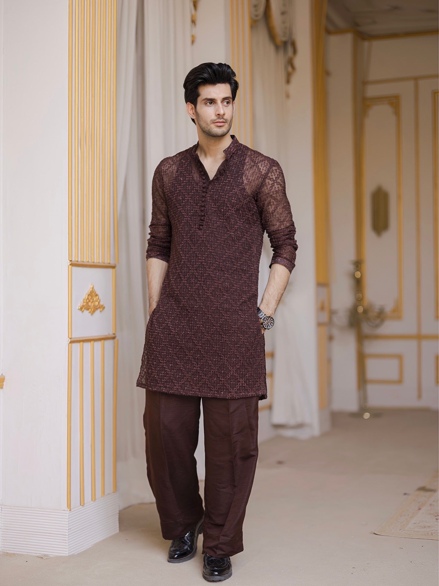 Kurta Shalwar Brown