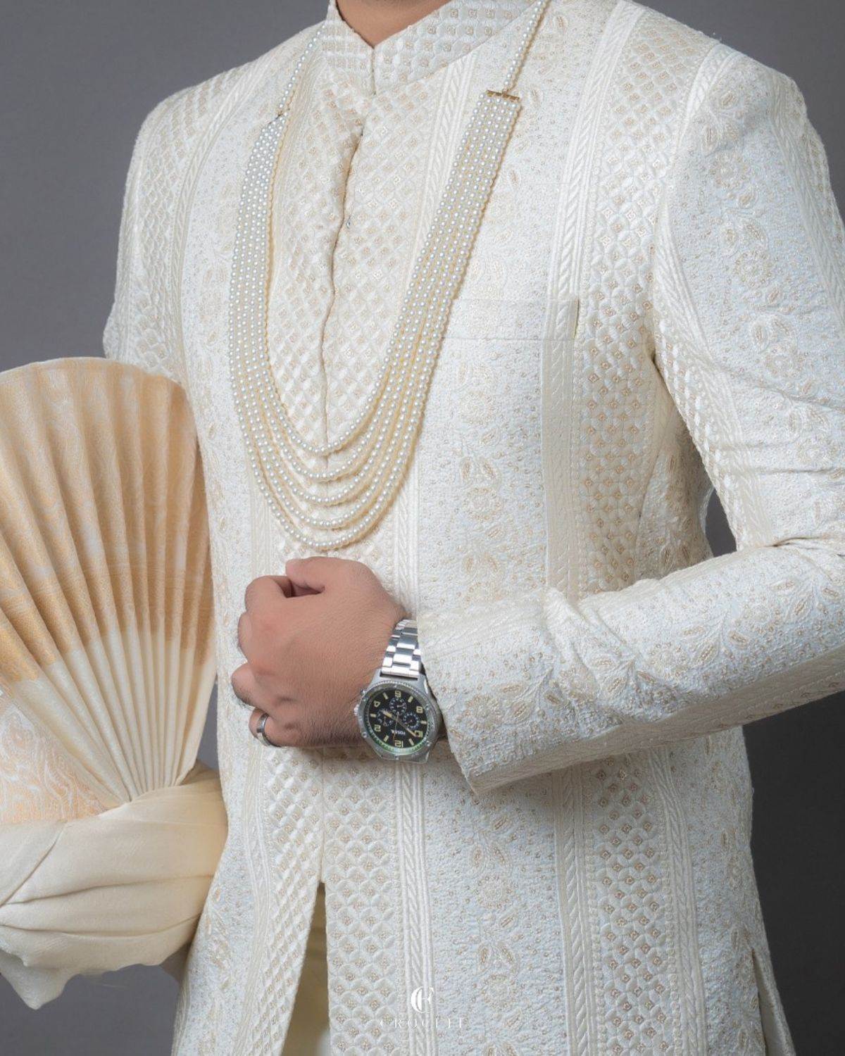 White Sherwani Full Package