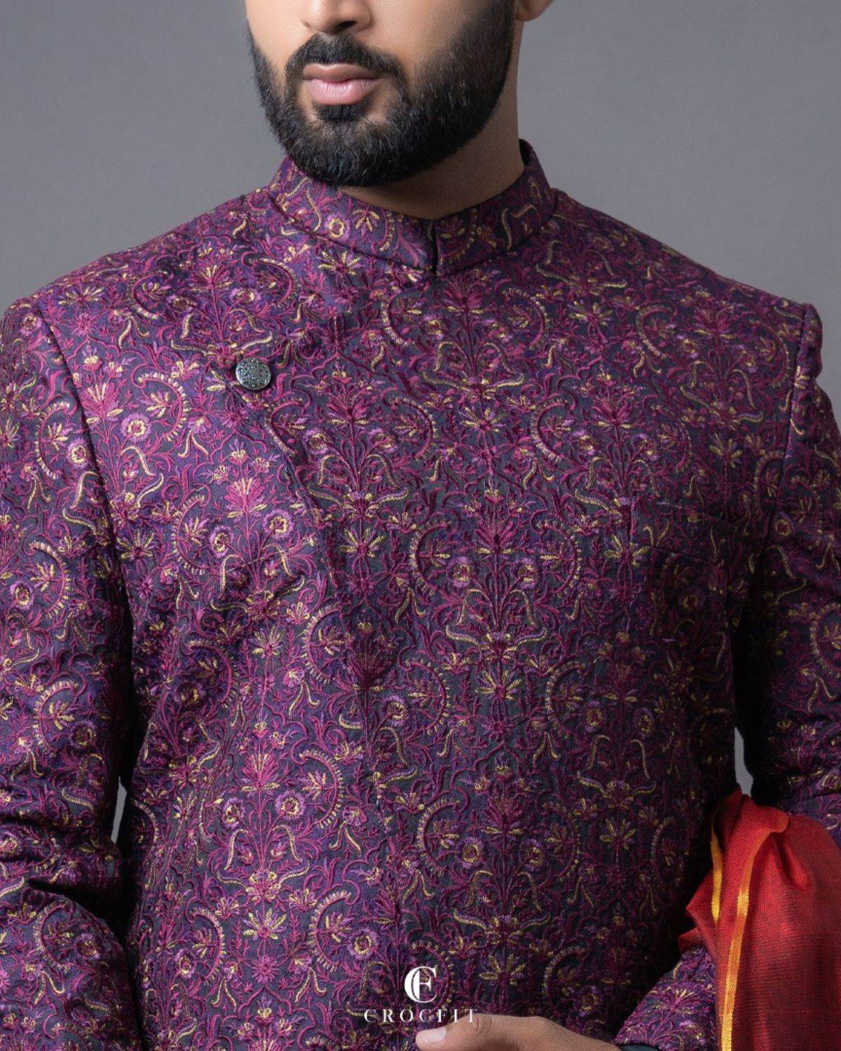 Burgundy Sherwani Full Package