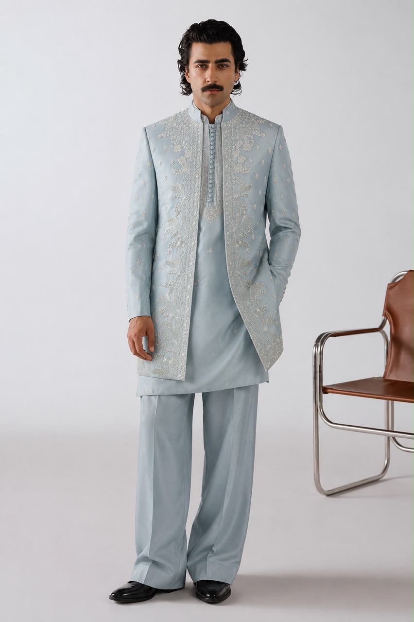 Azure Crest Sherwani