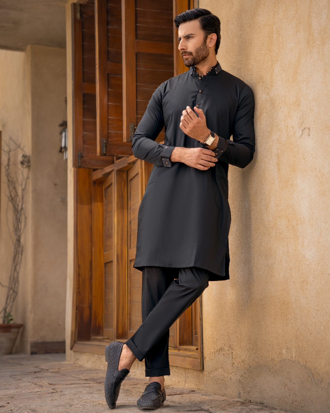 The Black Midnight Elegance Kurta Pajama