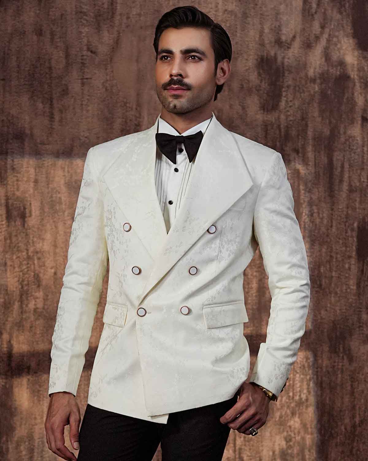 TUXEDO EMERALD WHITE suit by Crocfit Bespoke, Karachi