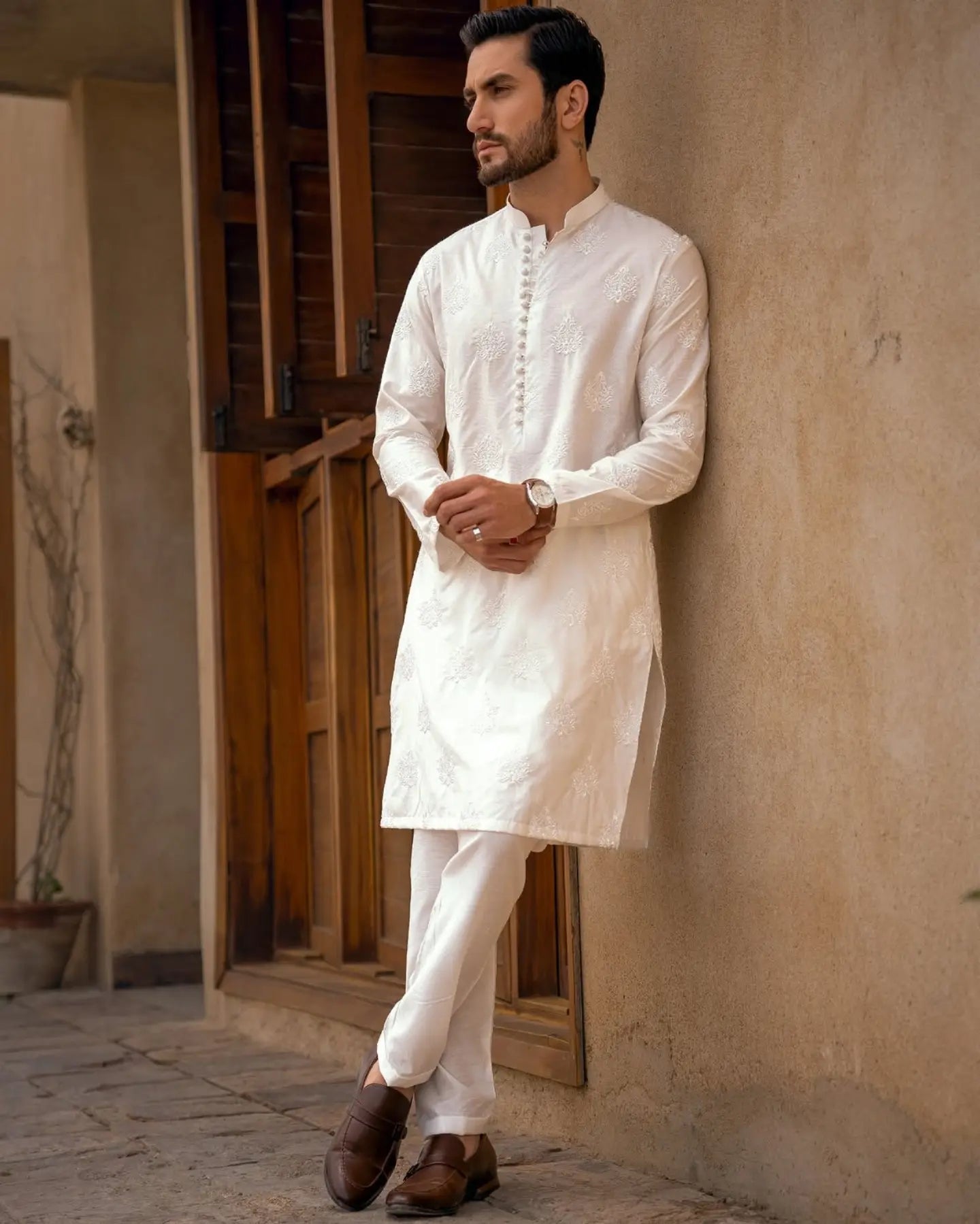 White Embroidered Kurta Pajama