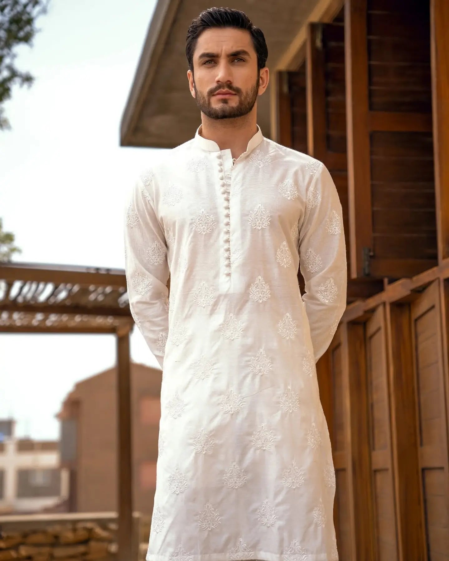 White Embroidered Kurta Pajama