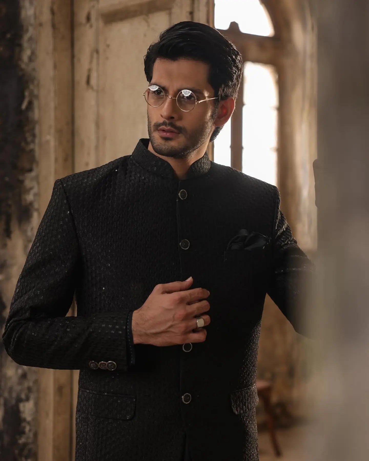Midnight Monarch Prince Coat and Kurta Pajama