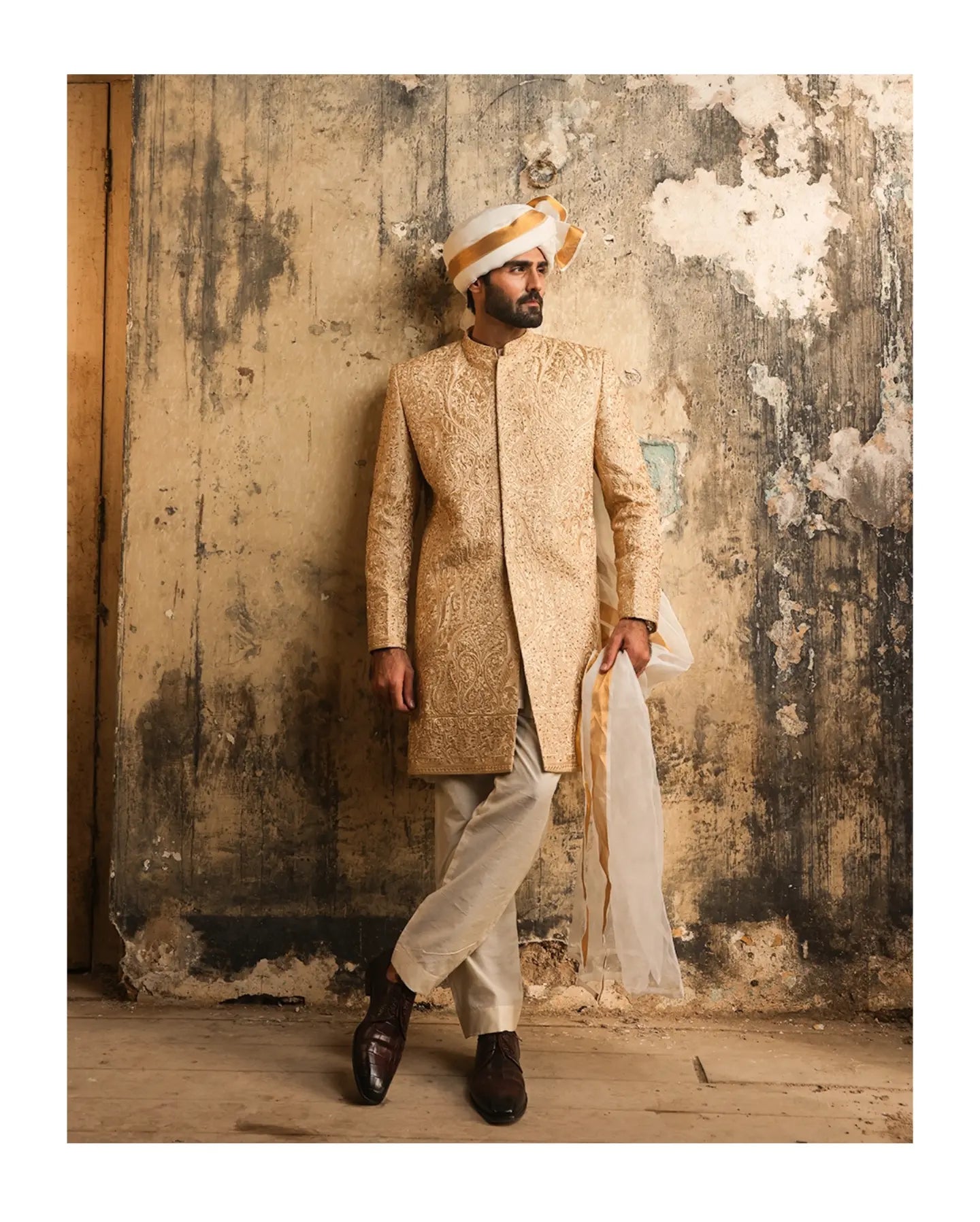 Golden Aura Embroidery Sherwani