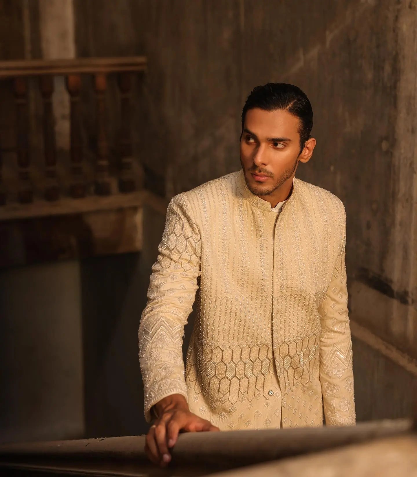 The Luxe Pearl Sherwani