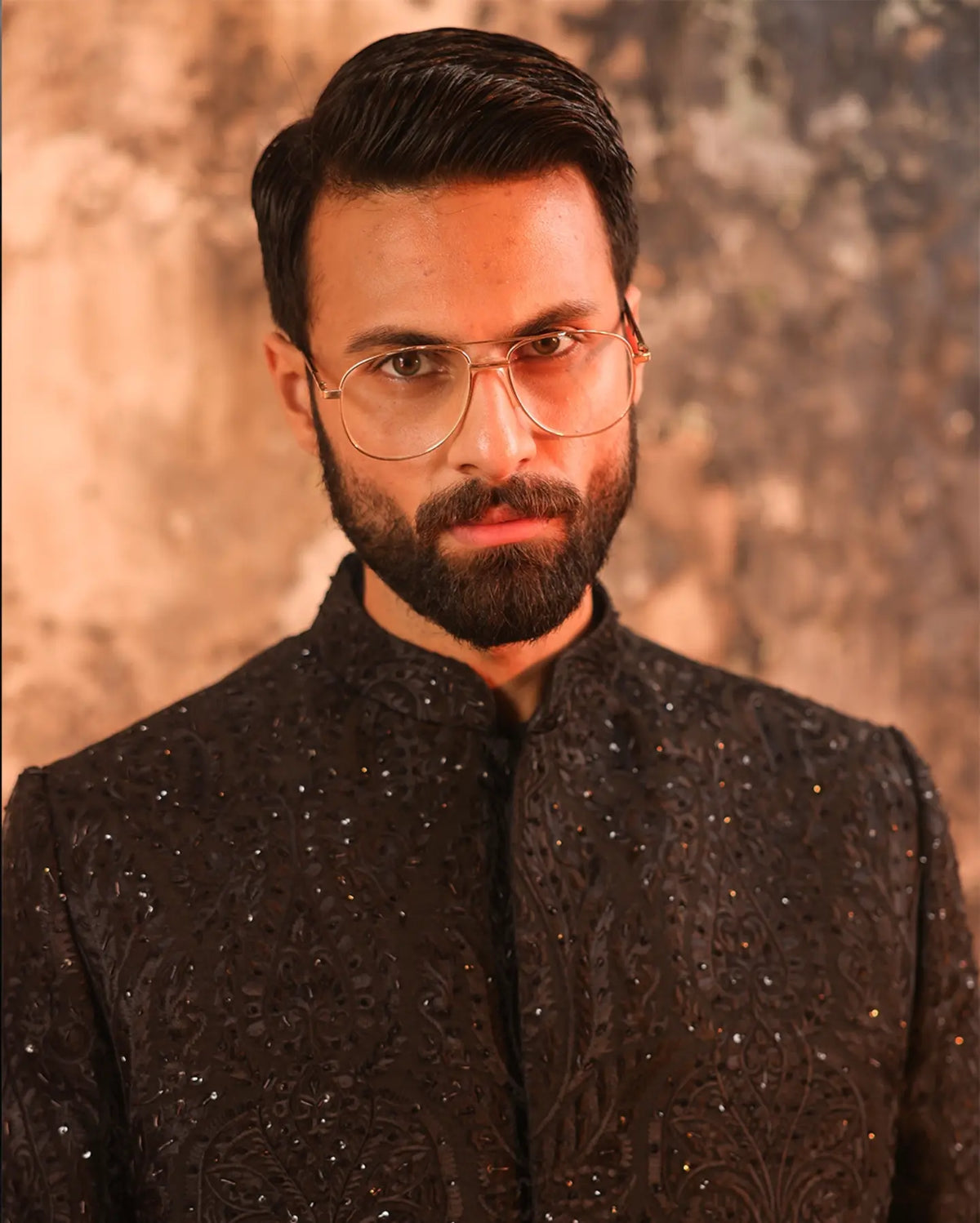 Royale Eclipse Black Sherwani by Crocfit Bespoke, Karachi – view 2