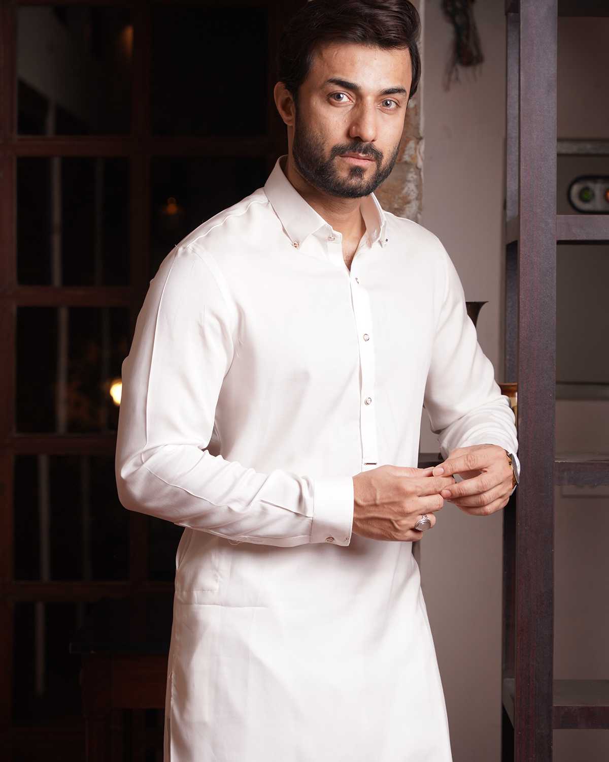 White Pure Cotton Shalwar Kameez