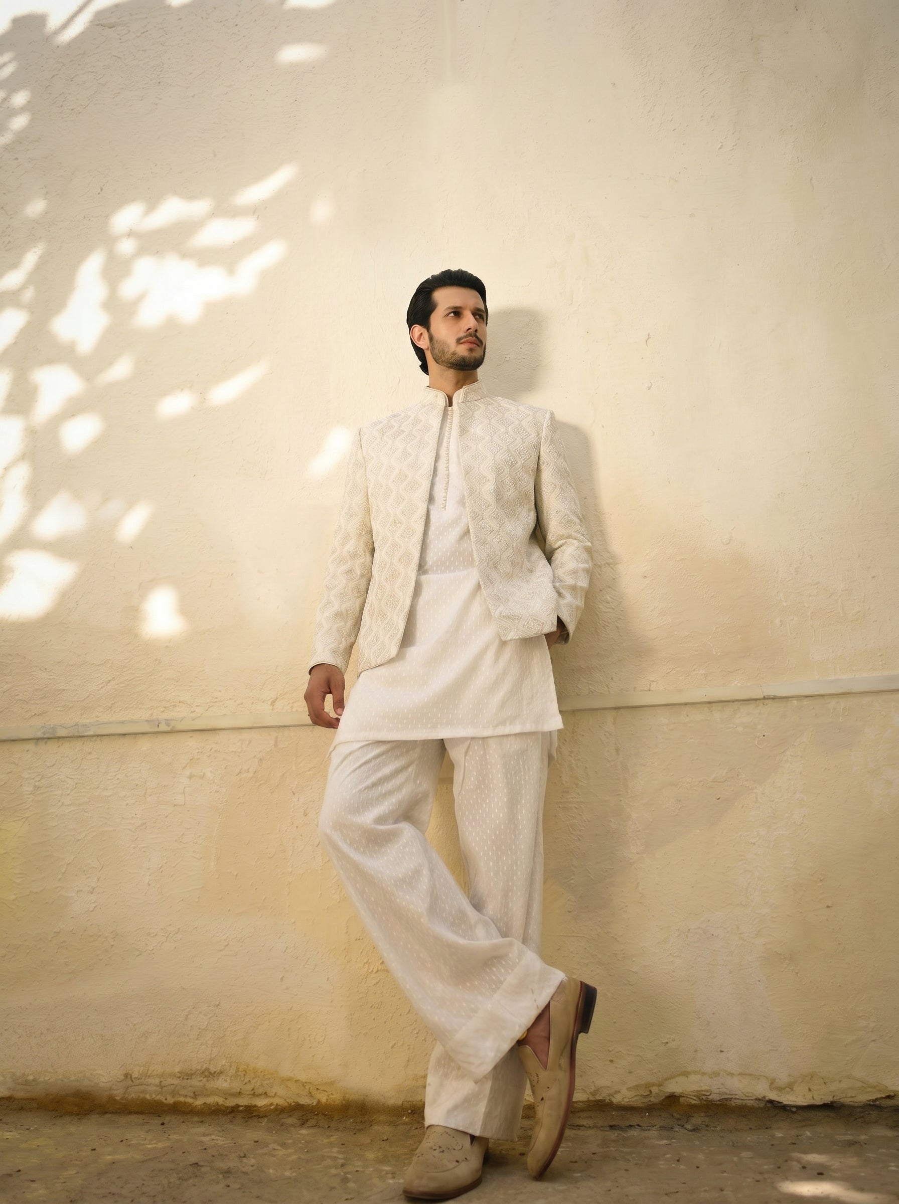 Royal Offwhite Embroidered Prince Coat