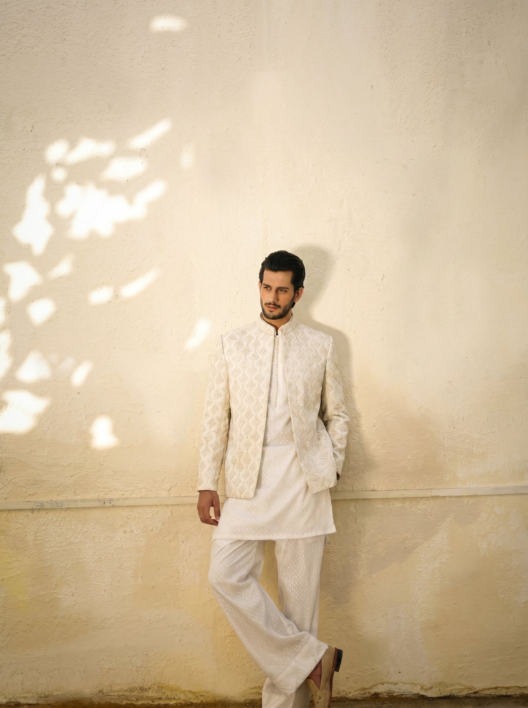 Royal Offwhite Embroidered Prince Coat